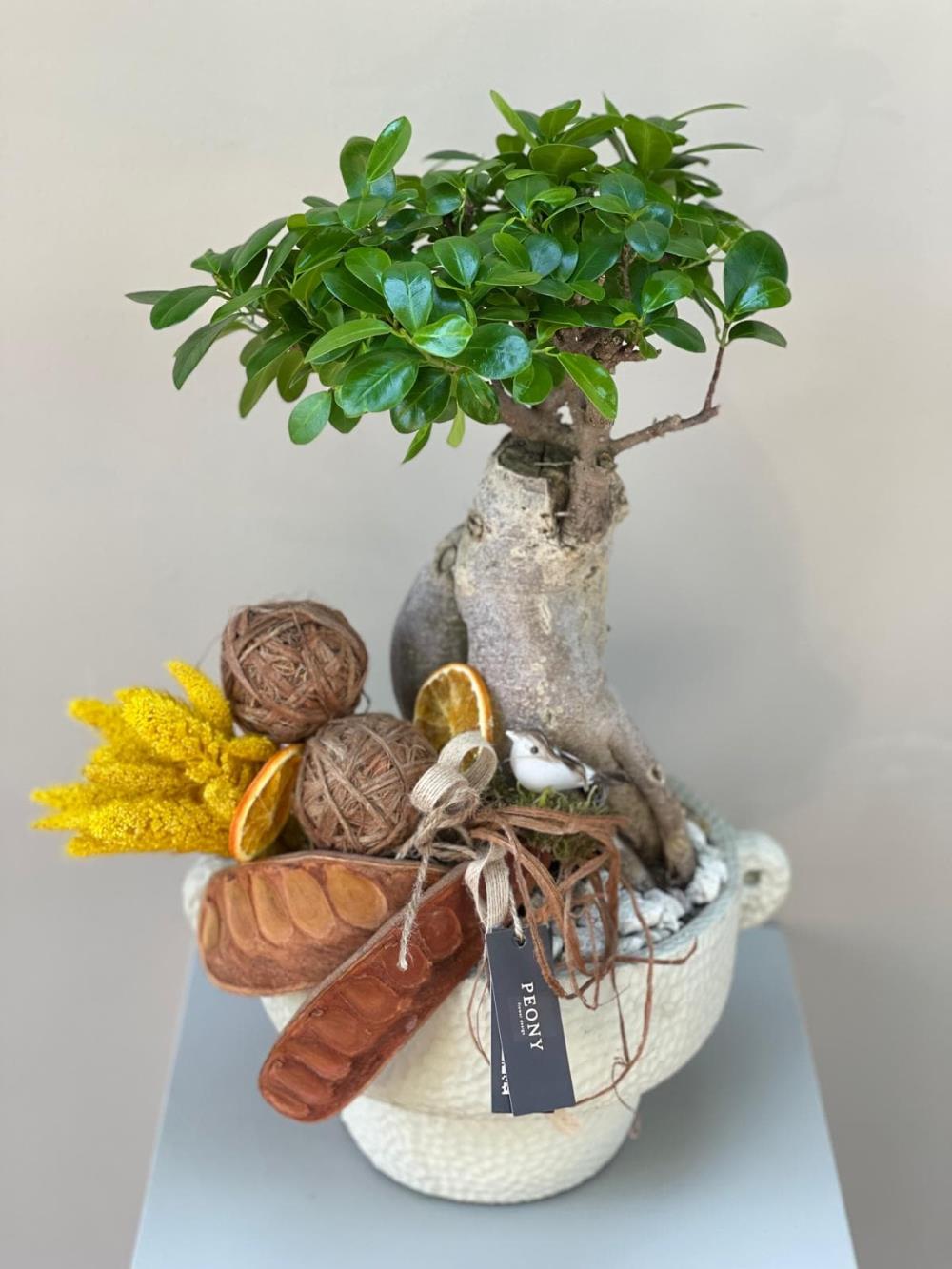 Naturel Yellow Jumbo Bonsai Aac | Peony Flower